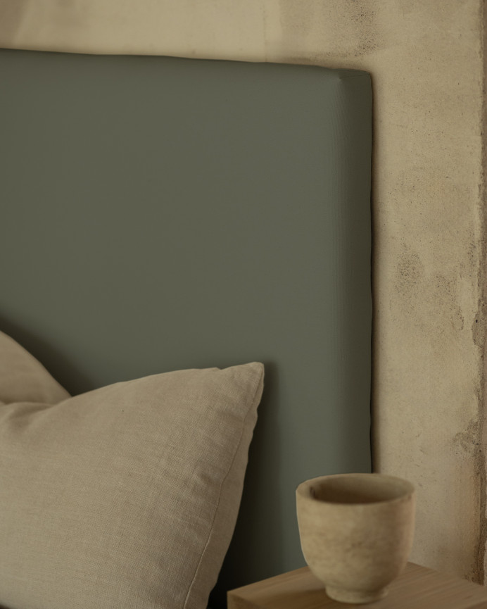 Upholstered headboard in green color available in various sizes