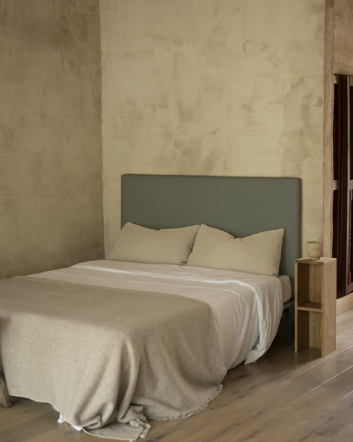 Upholstered headboard in green color available in various sizes