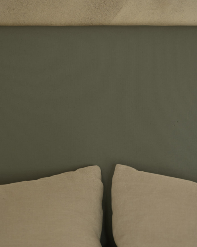 Upholstered headboard in green color available in various sizes