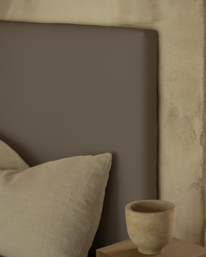 Upholstered headboard in brown color in various sizes.