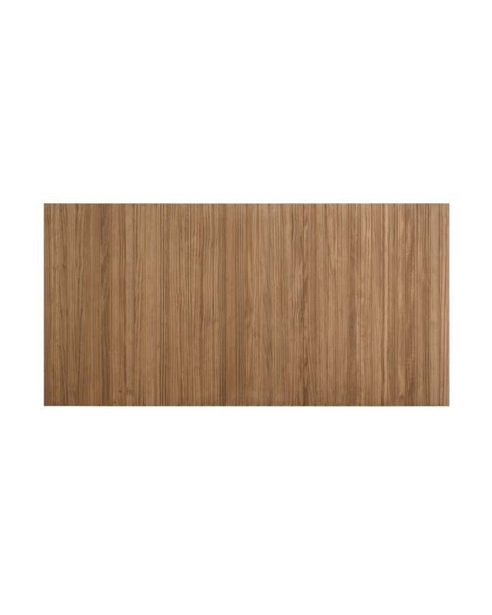 Slotted solid oak wood headboard in dark oak tone available in various sizes.