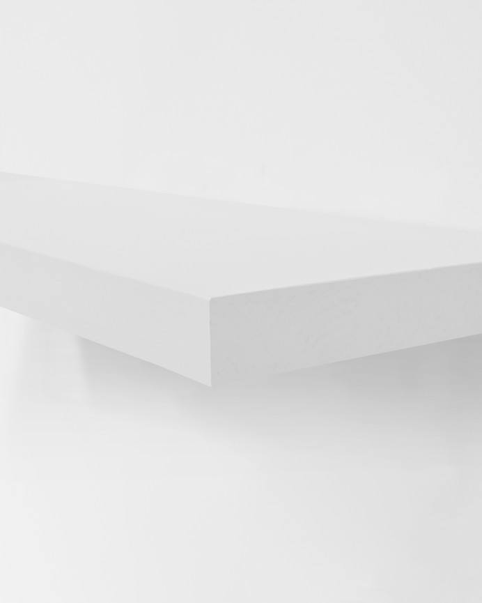 Solid wood floating shelf in white finish, various sizes