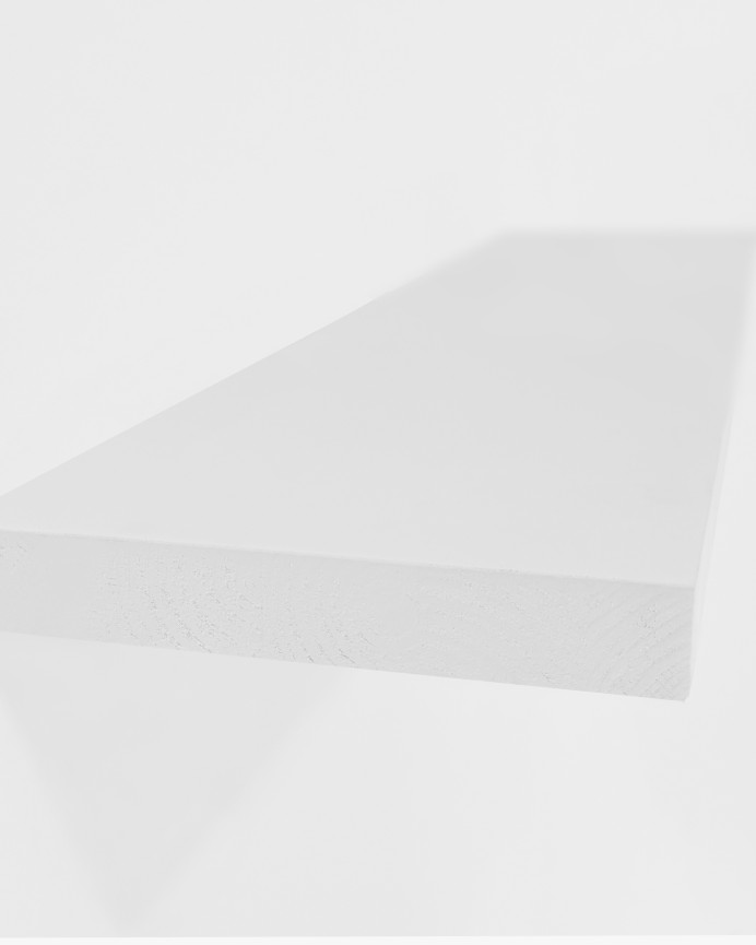 Solid wood floating shelf in white finish, various sizes