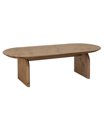 Solid wood oval coffee table in dark oak tone of various sizes
