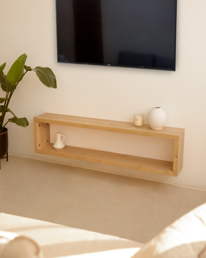 Solid wood TV stand in medium oak tone available in various sizes