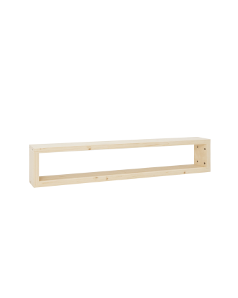 Solid wood TV stand in natural tone, available in various sizes.
