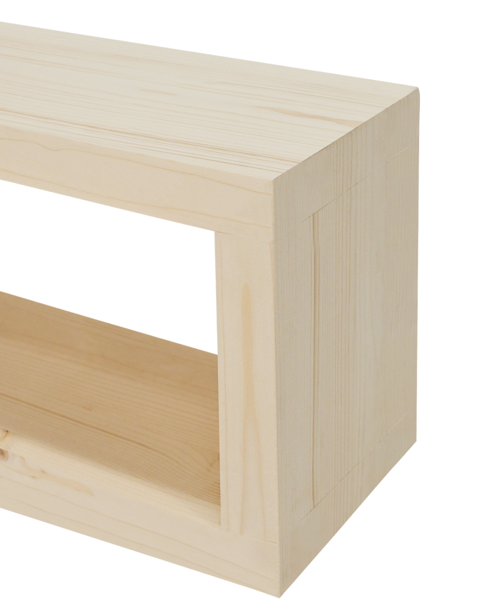 Solid wood TV stand in natural tone, available in various sizes.
