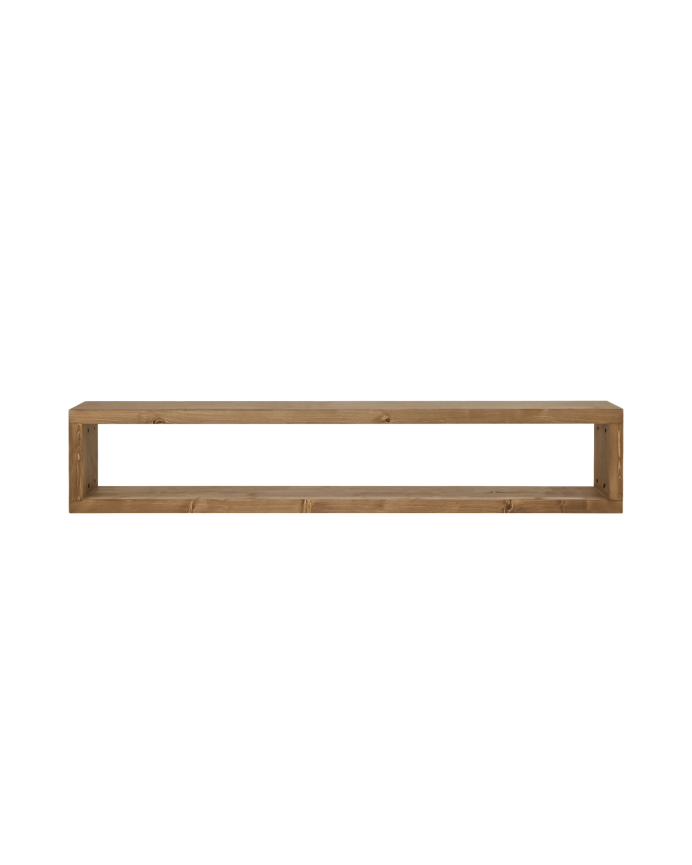 Solid wood TV stand in a dark oak tone of various sizes.