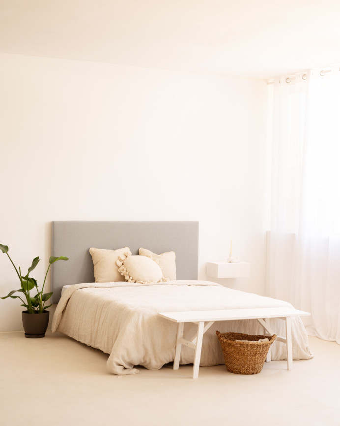 Upholstered cotton headboard in gray color available in various sizes