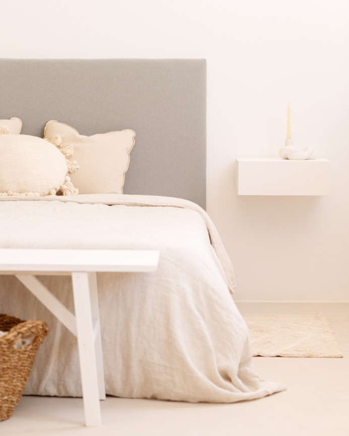 Upholstered cotton headboard in gray color available in various sizes