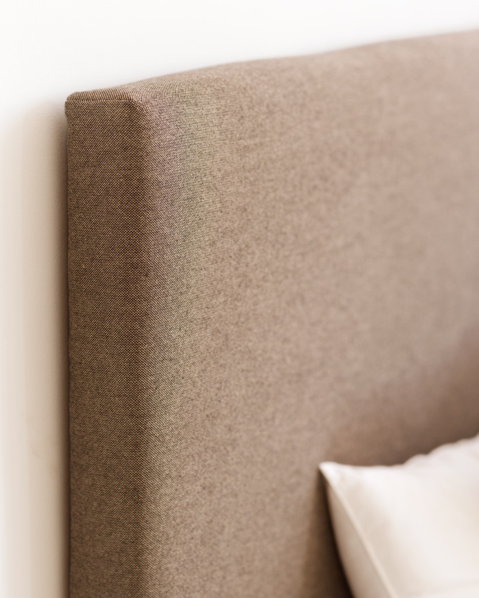 Upholstered cotton headboard in brown color of various sizes
