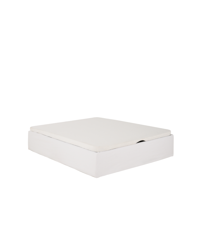 Removable white linen bed base cover for mattresses of various sizes