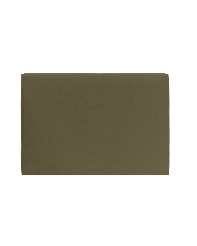 Upholstered headboard cover in removable green linen in various sizes