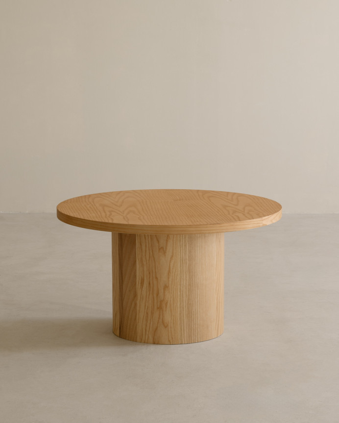 Round ash wood coffee table in various sizes