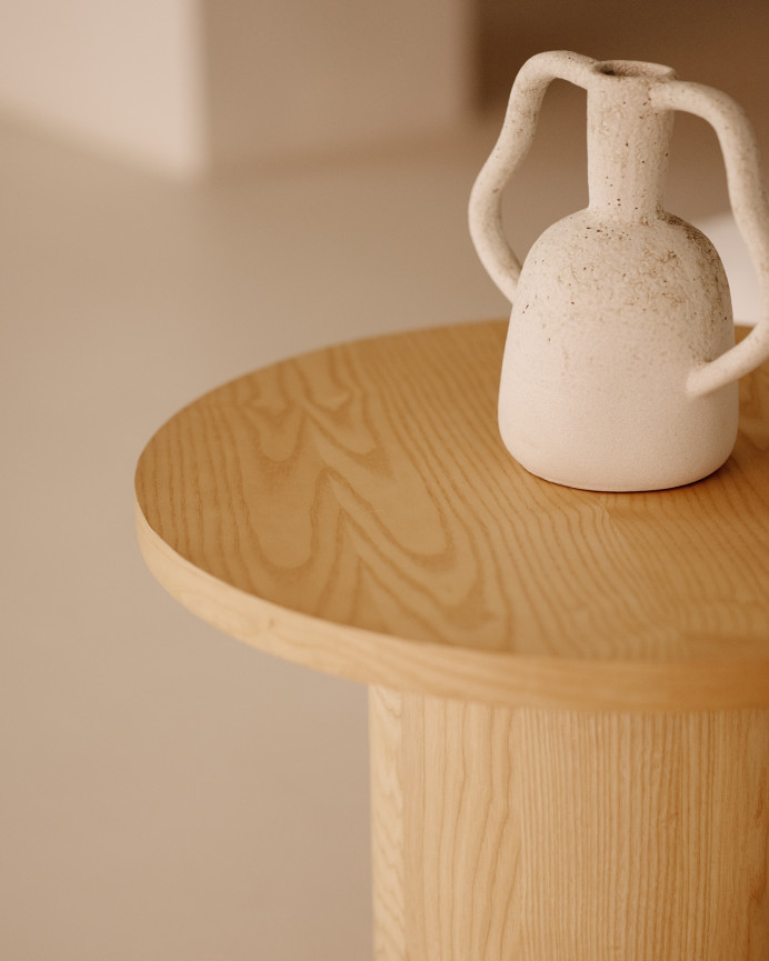 Round ash wood coffee table in various sizes