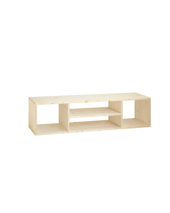 Solid wood TV unit in natural tone measuring 160x40cm