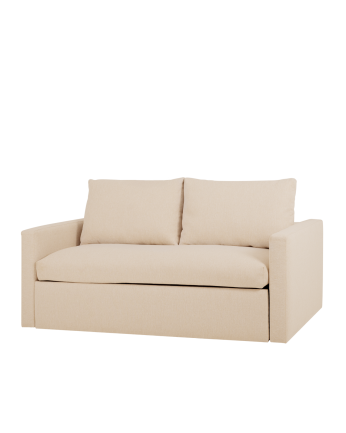 Beige sofa bed with dimensions of 185x95cm.