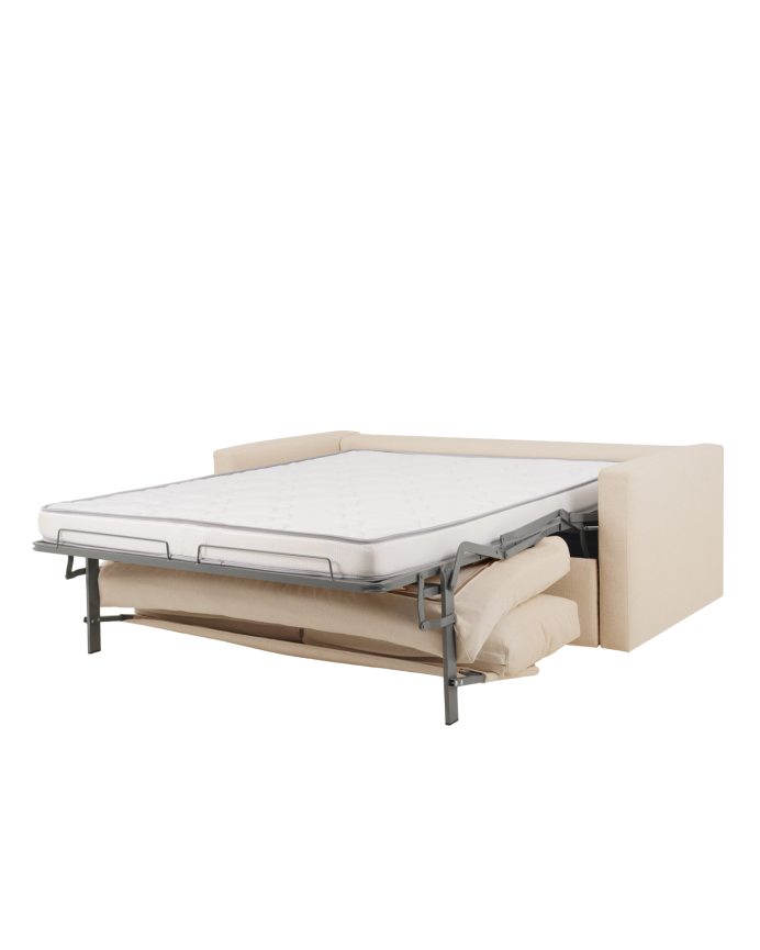 Beige sofa bed with dimensions of 185x95cm.