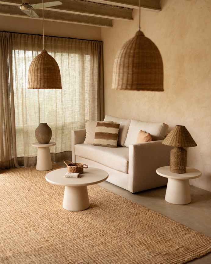 Beige sofa bed with dimensions of 185x95cm.