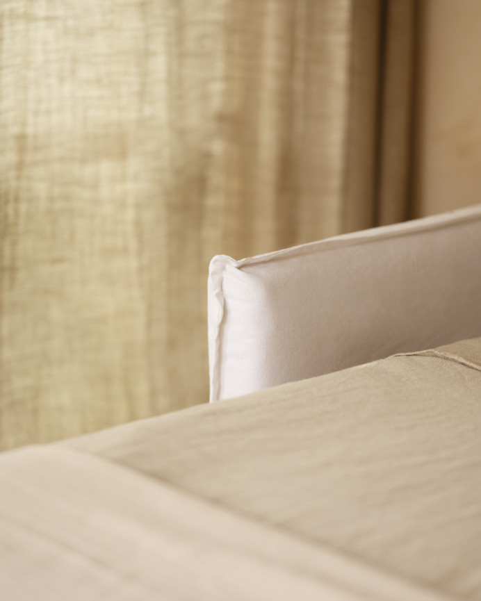 Cotton and linen removable white sofa bed cover in 185x95cm dimension.