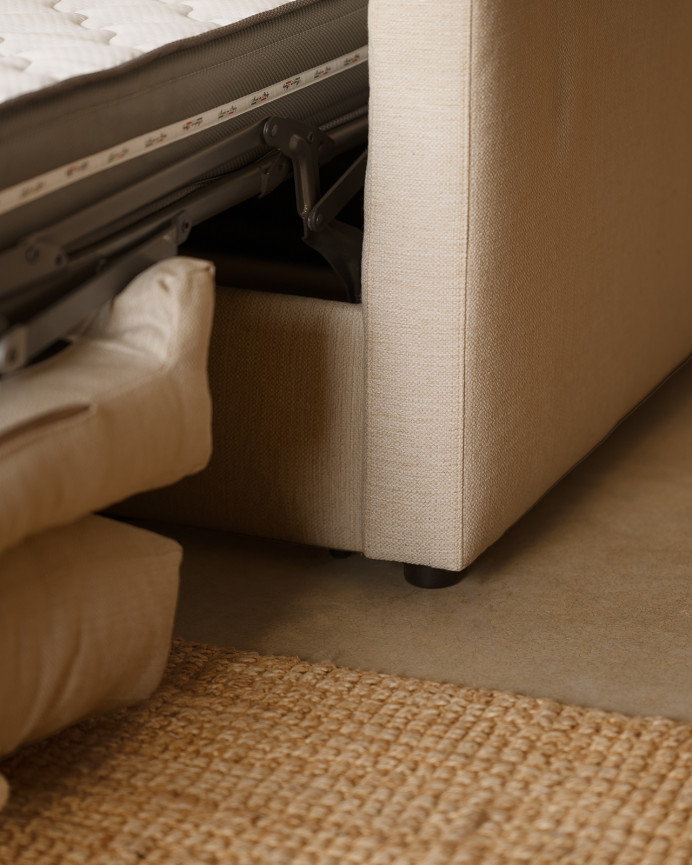 Beige sofa bed with dimensions of 185x95cm.