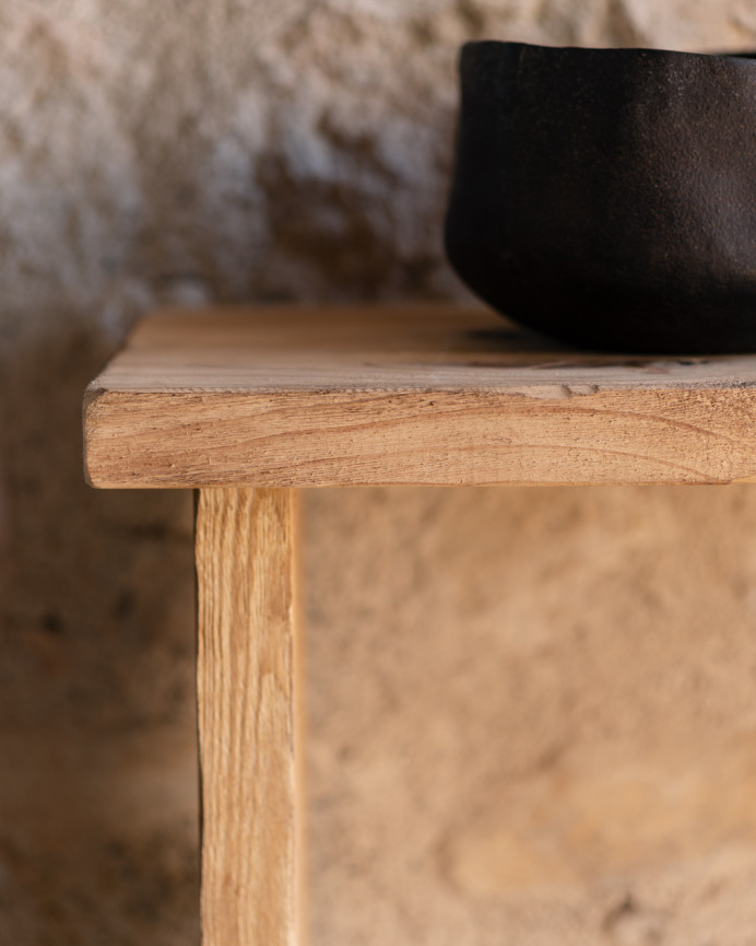 Rustic solid wood console table of 109x80cm