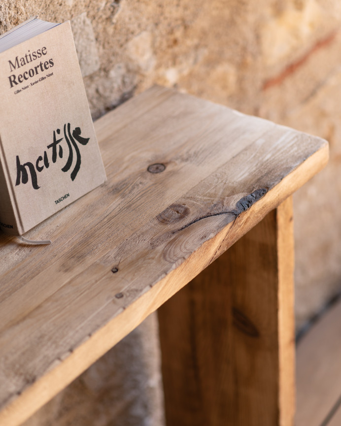 Rustic solid wood console table of 109x80cm