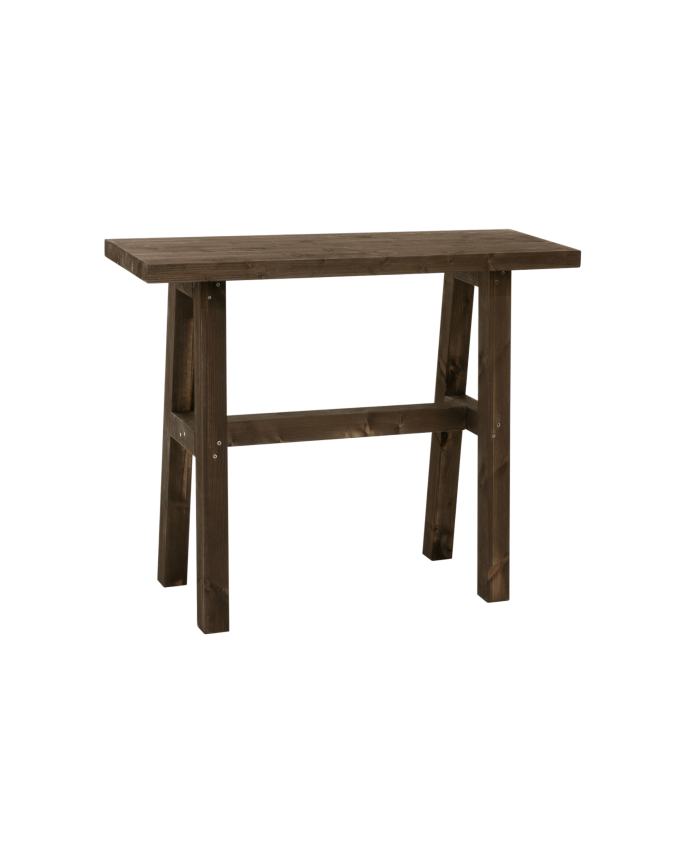Solid walnut wood console table measuring 100x80cm.