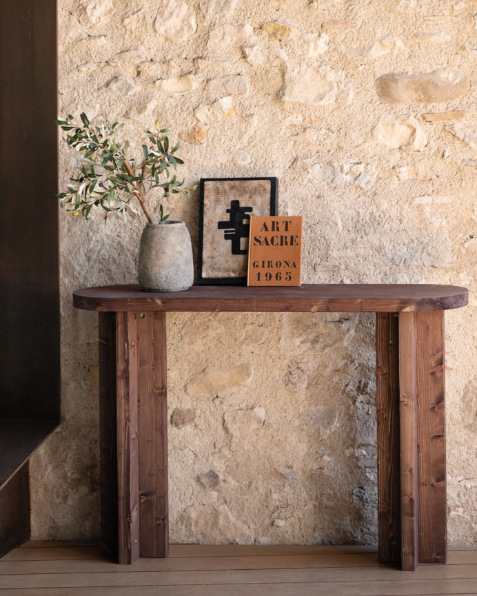 Solid walnut wood console table 120x80cm