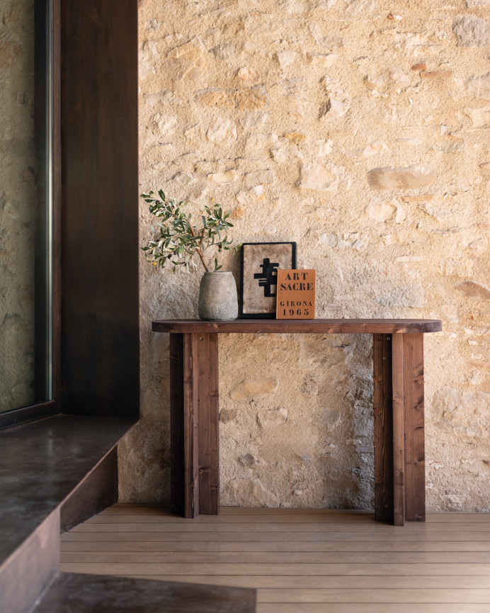 Solid walnut wood console table 120x80cm