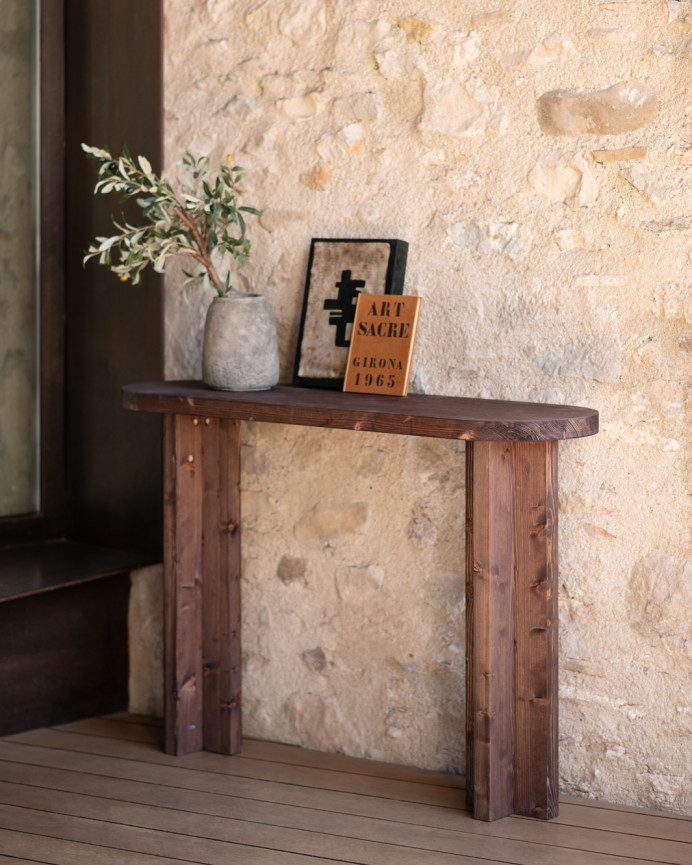 Solid walnut wood console table 120x80cm