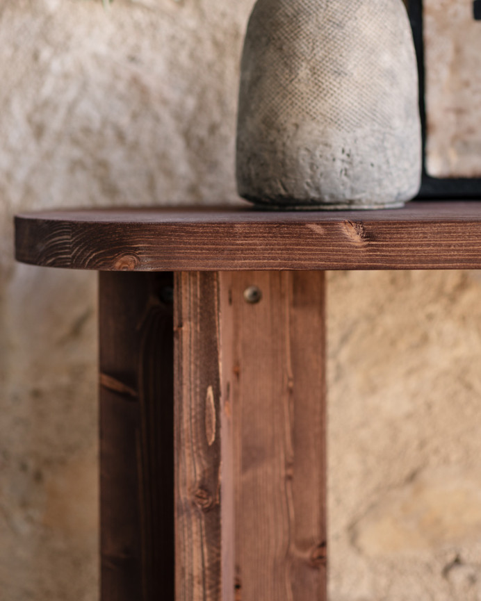Solid walnut wood console table 120x80cm