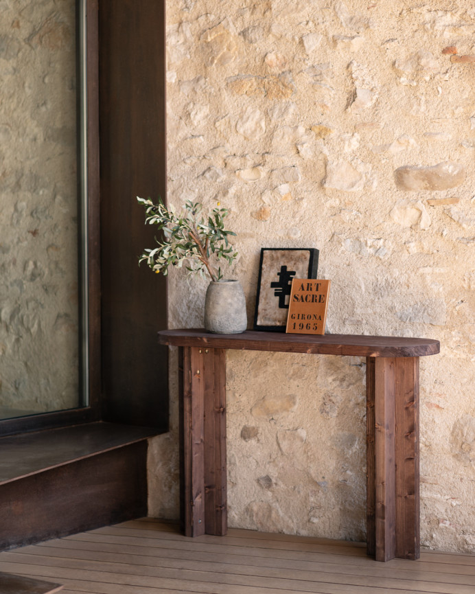 Solid walnut wood console table 120x80cm