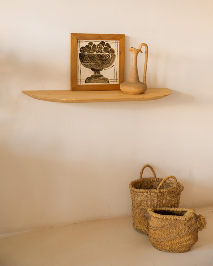 Solid wood hallway console in medium oak tone, 100cm.