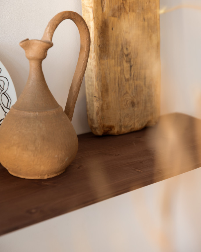 Solid wood console table in walnut tone, 100cm.