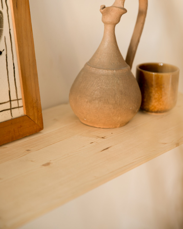 Solid wood natural tone 100cm hallway console cabinet
