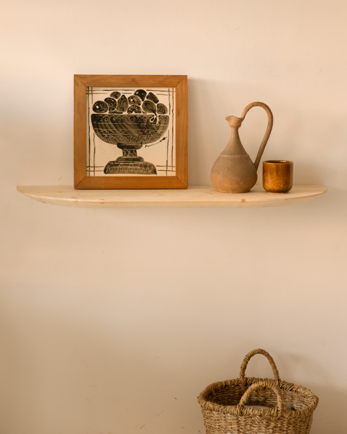 Solid wood natural tone 100cm hallway console cabinet