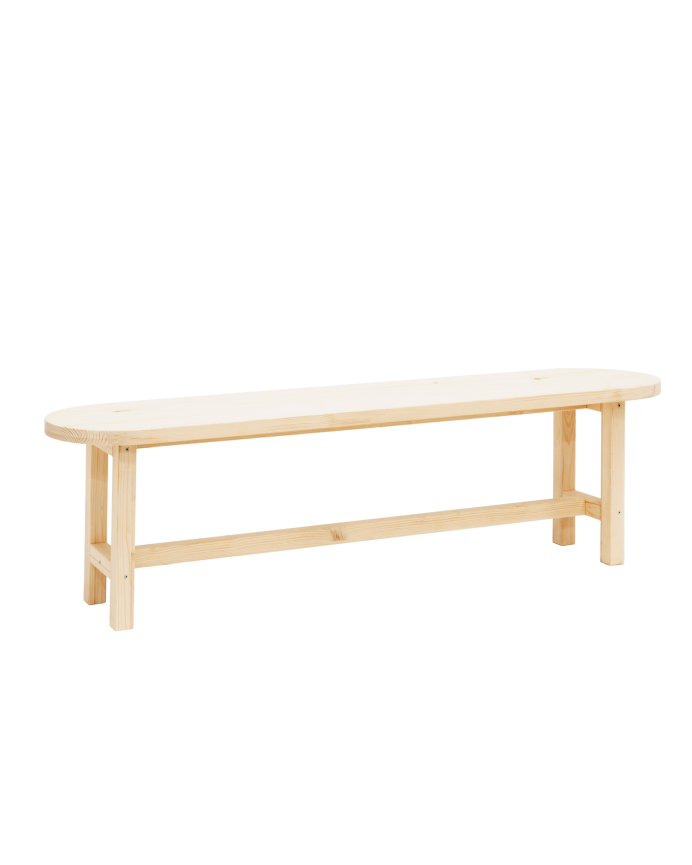 Solid wood bench in a natural tone in various sizes