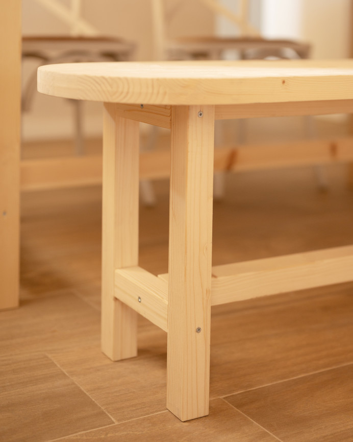 Solid wood bench in a natural tone in various sizes