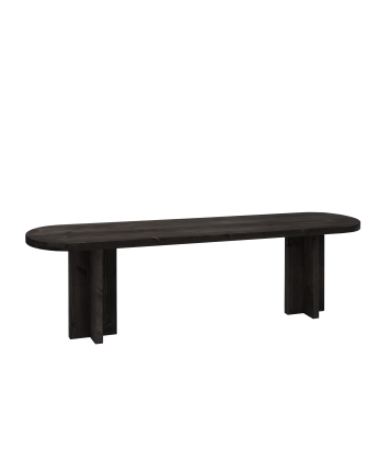 Solid wood bench in black tone in various sizes