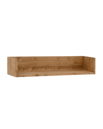 Solid wood shelf in a dark oak tone available in various sizes