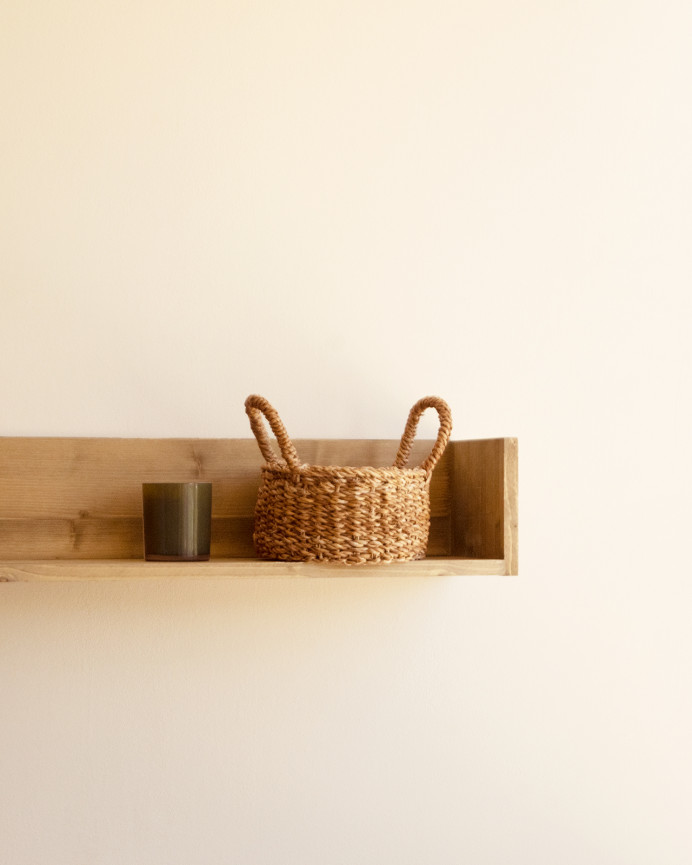 Solid wood shelf in a dark oak tone available in various sizes