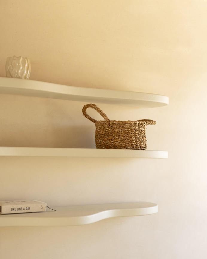 Pack 3 microcement shelves in off-white tone of 100cm.