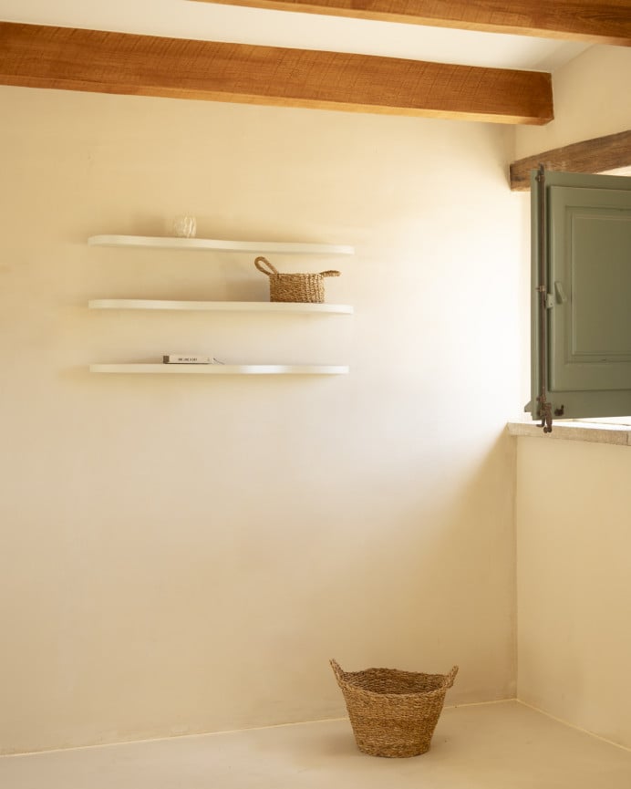 Pack 3 microcement shelves in off-white tone of 100cm.