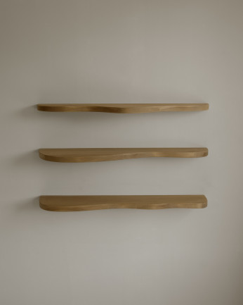 Pack 3 solid poplar wood shelves of 100cm.