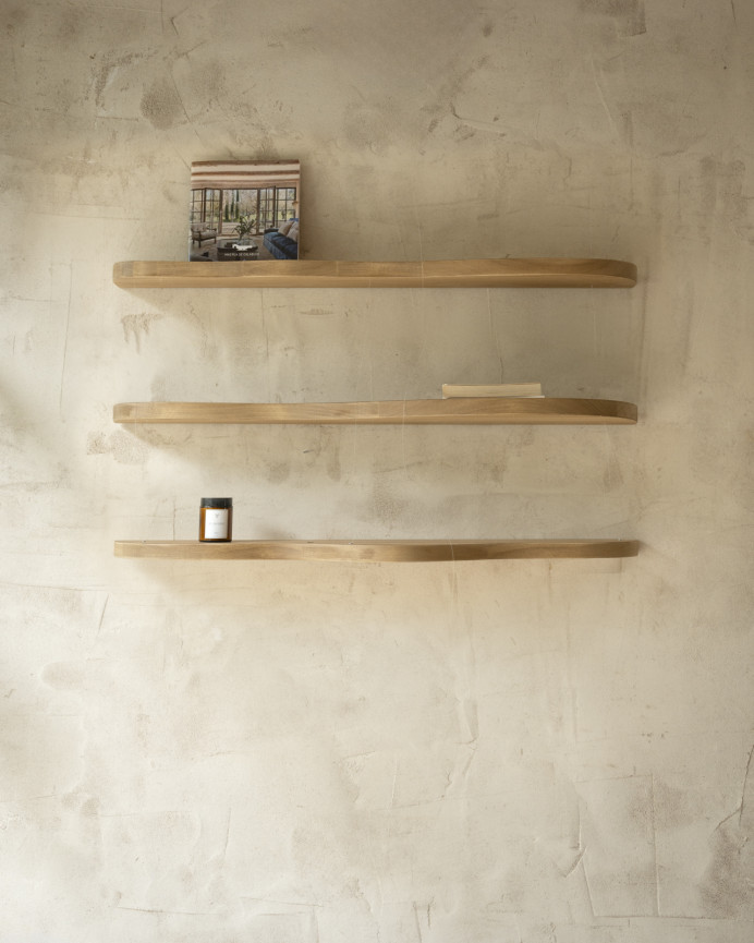 Pack 3 solid poplar wood shelves of 100cm.