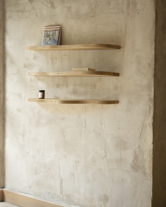 Pack 3 solid poplar wood shelves of 100cm.