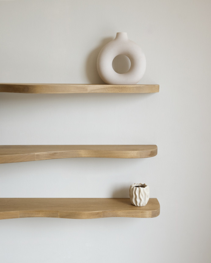Pack 3 solid poplar wood shelves of 100cm.