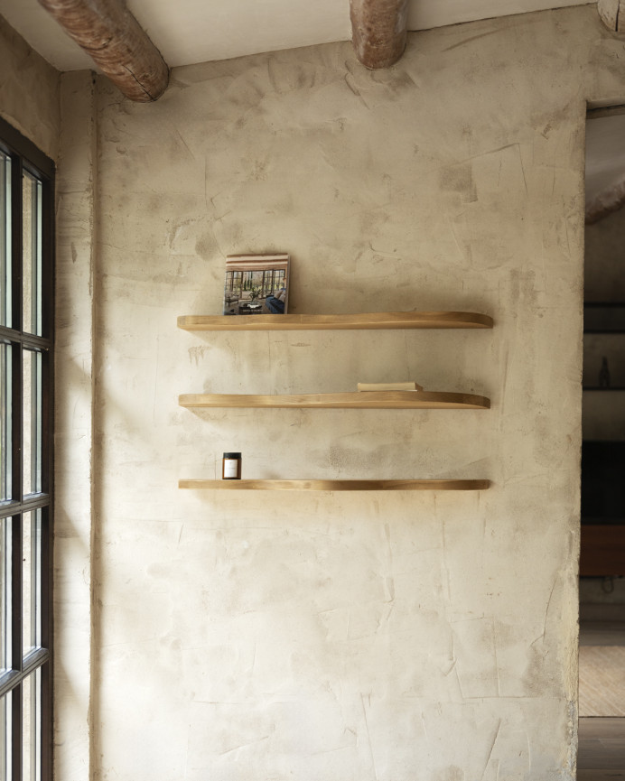 Pack 3 solid poplar wood shelves of 100cm.
