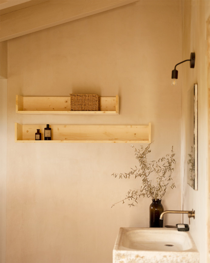 Solid wood bookcase in natural tone available in various sizes